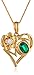 14k Yellow Gold-Plated Sterling Silver Created Emerald and Created White Sapphire "MOM" Pendant Necklace