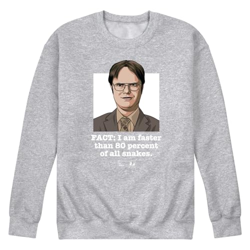HYBRID APPAREL The Office - Dwight Fact Faster Than 80 Percent All Snakes - Men's Crew Neck Fleece Pullover