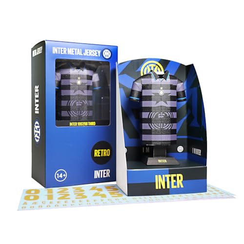 Inter Milan FC 97/98 Retro Third Metal Football Shirt - Officially Licensed Miniature Alloy Replica Jersey Collectible Display Gift - Personalise Customisable Name & Number Decals
