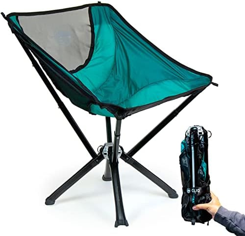 CLIQ Portable Chair Camping Chairs - A Small Collapsible Portable Chair That Goes Every Where Outdoors. Compact Folding Chair for Adults - Camping Chair Supports 300 Lbs