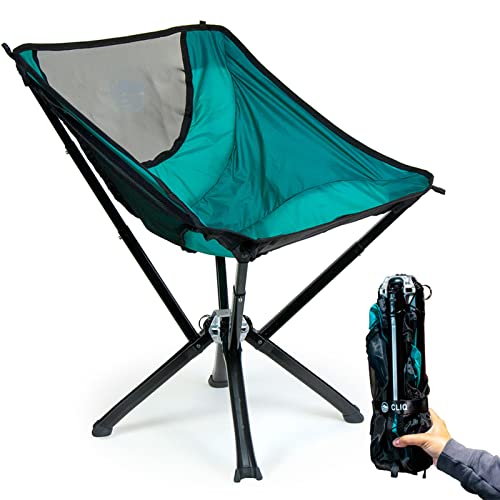 Cliq Portable Chair Camping Chairs - A Small Collapsible Portable Chair That Goes Every Where Outdoors. Compact Folding Chair For Adults - Camping Chair Supports 300 Lbs #TOP3