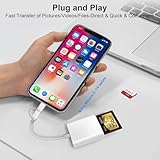 Dual Connectors Dual Slots SD Card Reader for iPhone iPad, Lightning & USB C to MicroSD/SD Card Viewer Camera Memory Card Reader USB C OTG Adapter for Devices with iOS/Android/Other System - Image 4