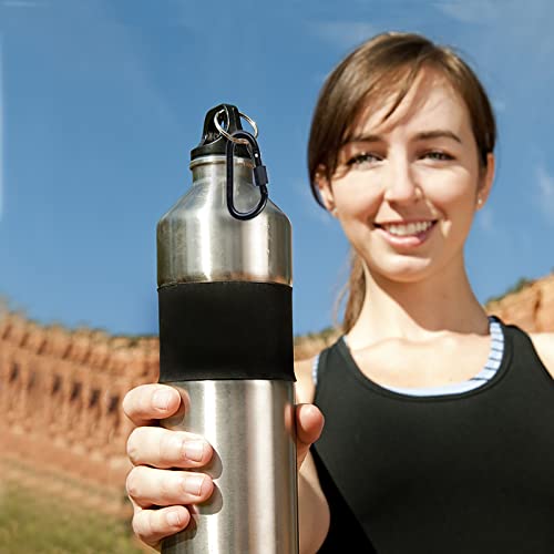 Karabiner Schlüsselanhänger,Federhaken,Karabiner mit Schraubverschluss,Karabiner aus Aluminium,Rucksack,Schlüsselanhänger,Wasserkocher,Zelt, Seil,etc.Anschluss(2 Stück,schwarz)