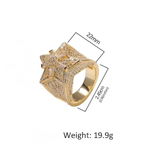 14K Gold Star Moissanite Ring, Unique Flower and Star Design, Ideal Jewelry for Trendy Women2