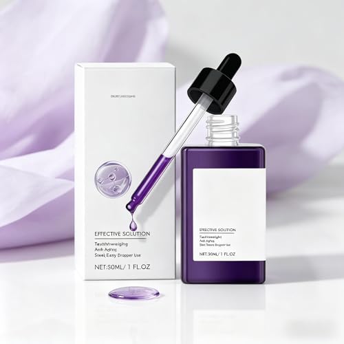 Generic Purple Serum for Face, Daily Skin Care with Glass Dropper, Lightweight Facial, Smooth Application Bottle, 30ML / 1 FL.OZ