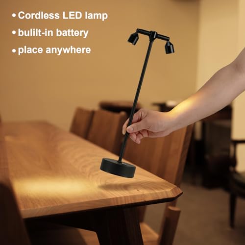 IMAGE Rechargeable Cordless Spotlight, Table Spotlight Accent Lighting for Plants Pictures Artwork Jewelry Showcase Model Display Shelves Cabinet Table Lamp for Home Restaurant Dinner Bar Warm White by IMAGE - Used condition - Image 5