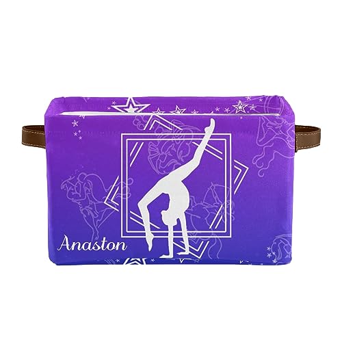 SunFancy Star Gymnastics Personalized Storage Box Baskets Wardrobe Cubes Basket Box for Pet Room Home Office Kitchen 2 Packs