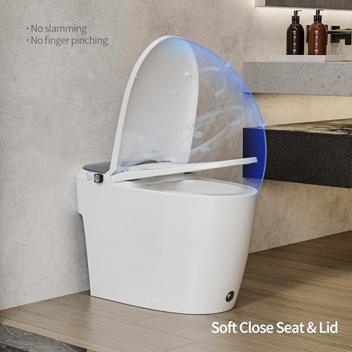 Casta Diva Cd-W10V Non-Electric One Piece Elongated Bidet Toilet For Bathroom, Built-In Air Pressure-Assisted System For Power Flush,Footkick Flush,Soft Open And Close thumb #5