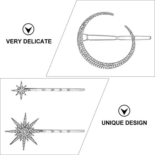 Kallory Womens Hair Clips Stars And Moon Rhinestone Hair Clip Wedding Hair Accessories Moon Hair Clip Hair Clips, 6Pcs Wedding Hair Clip #TOP1