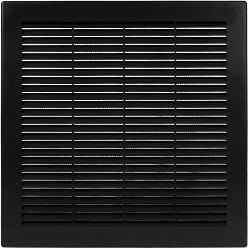 Vent Systems 10" x 10" Inch (Opening Dimensions) - Pack of 50 - Plastic Black Soffit Vent Cover - Flat Square Air Vent Grille - Air Vent Deflector - HVAC 12" x 12" Inch (Frame Size)