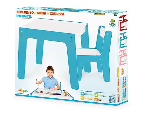 Conjunto Mesa + Cadeira Infantil Azul - Junges