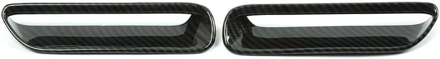 Carbon Fiber Hood Scoop Air Vent Cover Trim Frame for Dodge for Challenger 2009-2014 Front Left Right Brushed 2 Pieces/Set-Pakcage FDC2CFHSAVCTF