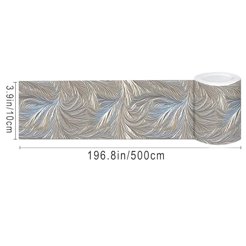 IVN Wallpaper Border Peel and Stick Wall Feather Texture 4x196 Inch by IVN - Used condition - Image 3