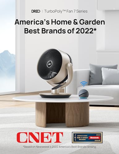 Image of Dreo Smart Fans for Home Bedroom, 16 Inch, Air Circulator Fan with Remote /WiFi /Voice Control, 25dB Quiet DC Room Fan, 120+90 Oscillating Fan, 6 Modes, 9 Speeds, 12H Timer, Works with Alexa /Google