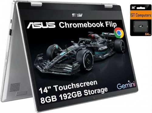 Image of ASUS Chromebook Flip CX1, 14" 2-in-1 Laptop, Intel Celeron N4500, 8GB RAM