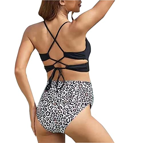Viilop Maternity Two Piece Criss Cross Back Swimsuit Bikini V Neck Bathing Suits Swimsuit Bikini Sets Black L #TOP3