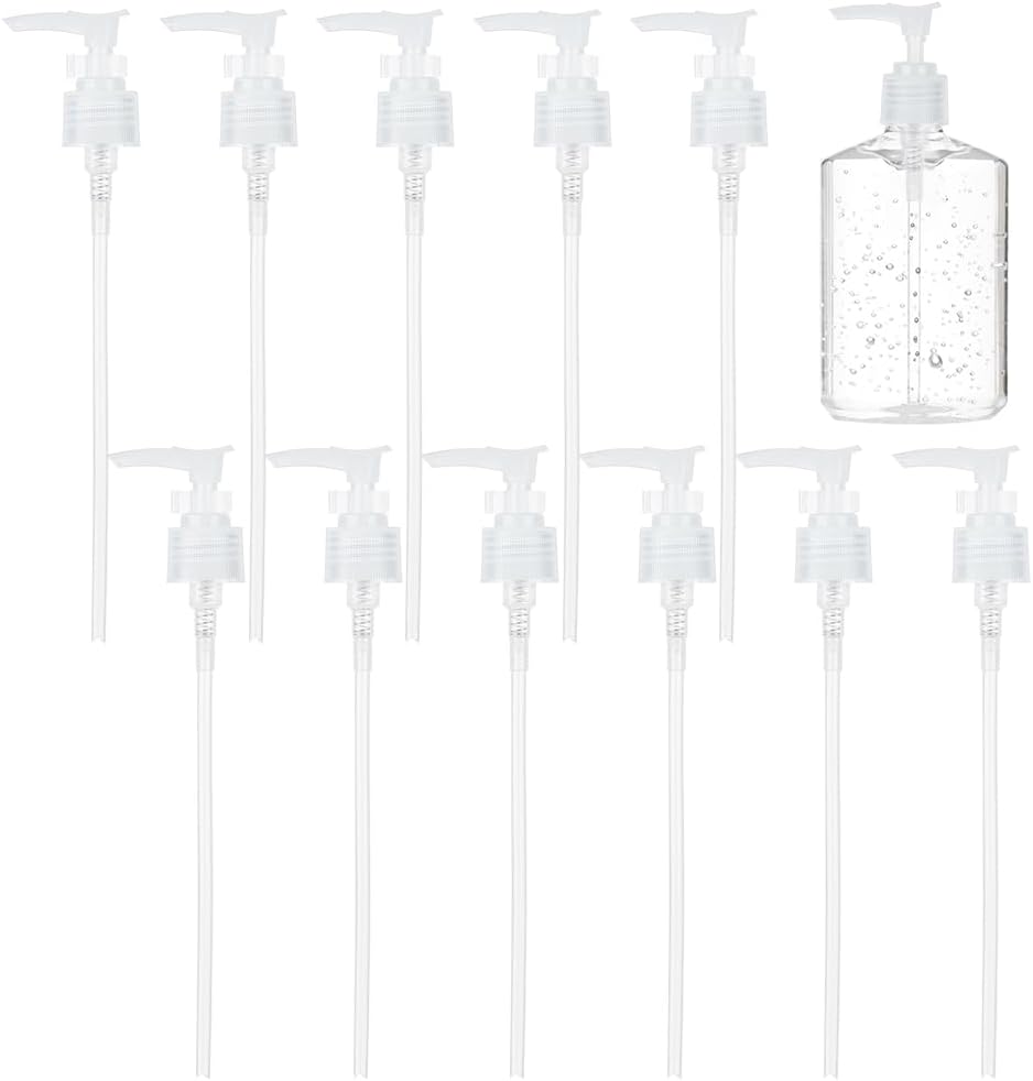 BENECREAT 12 Packs Plastic Replacement Pumps, 24-410 Thread/Neck Locking White Dispenser Replacement Pump Lotion Pumps for Soap, Lotion, Shampoo, Kitchen and Bathroom