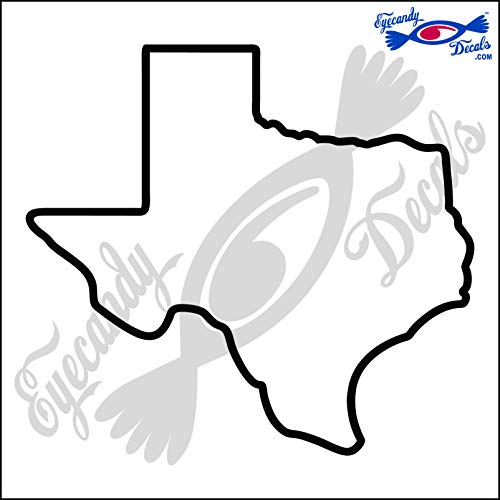 Image of Texas State Outline 6 INCH Decal Sticker Black