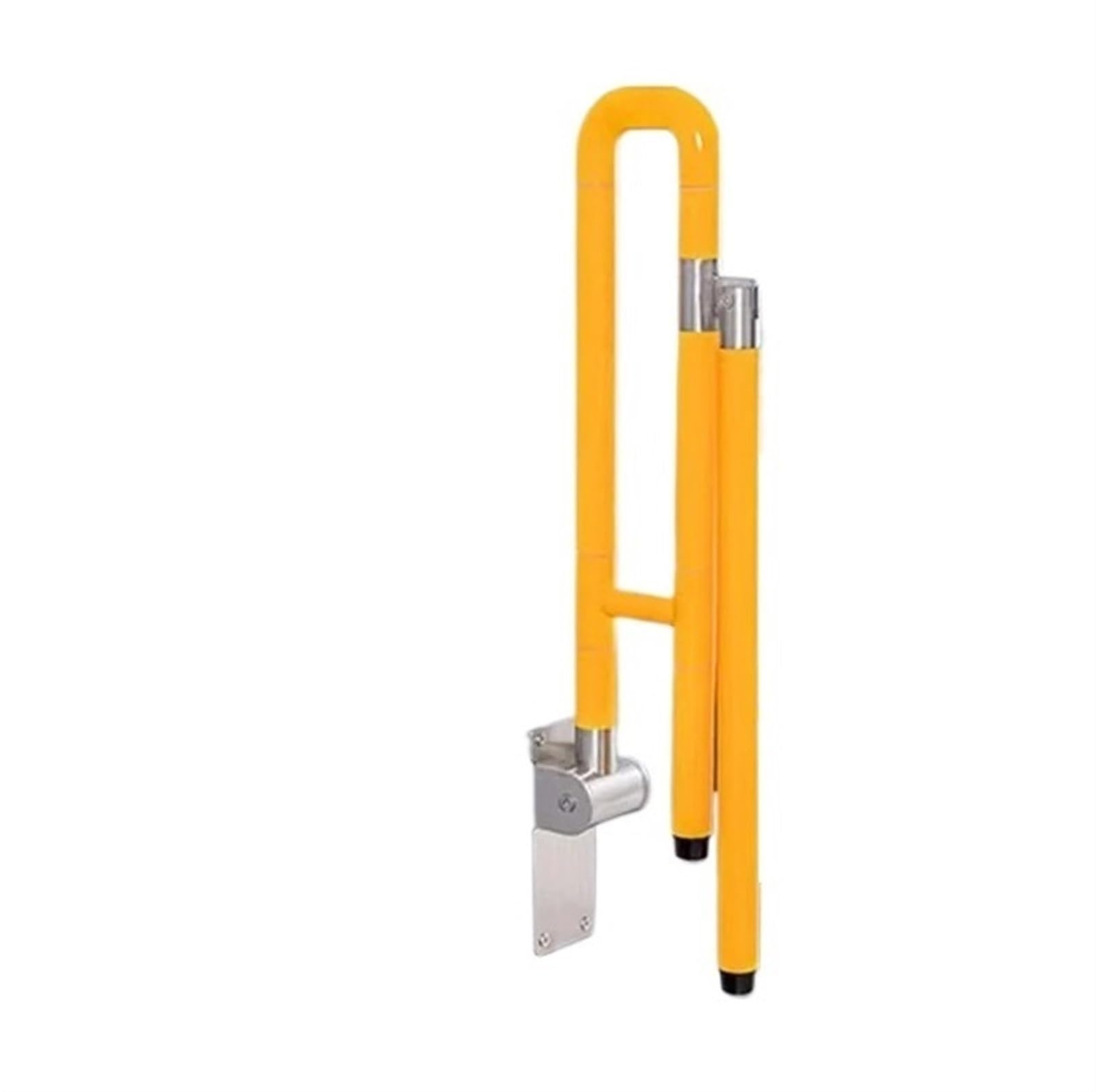 Padgcnor Yellow Folding Bathroom Toilet Grab Rail Folding Stainless Steel Toilet Safety Handrail Wall Mounted Luminous Bathroom For Elderly Disabled(Yellow)