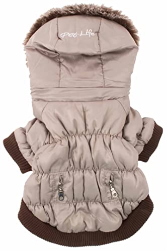 Pet Life Classic Metallic Winter Dog Coat With Zippered Removable Fur Hood - Dog Jacket Features 3M Thinsulate Insulation Warming Technology - Dog Clothes Sizing Fits Small, Medium And Large Dogs #TOP6