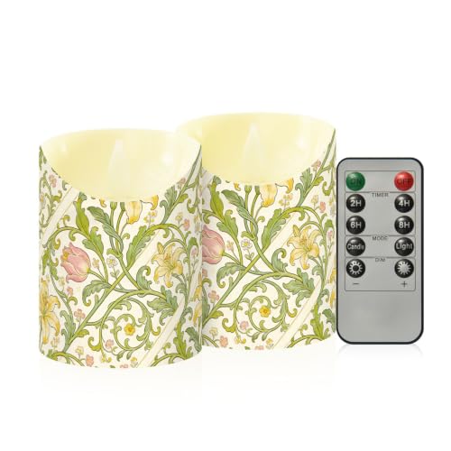 Velas de cera sin llama estilo vintage de lirio dorado con acabado decorativo premium