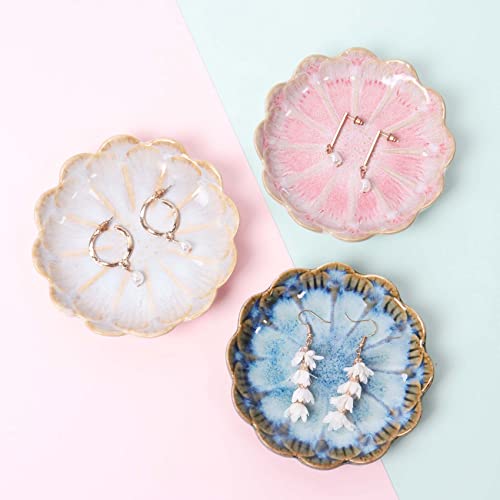 Nideen Ceramic Trinket Dish Ring Dish for Jewellery, Trinket Tray Jewelry Plate Dish for Rings, Earrings, Necklace, Gifts for Women Birthday Wedding Engagement Gift, White - Cosy Home Interiors Nideen Ceramic Trinket Dish Ring Dish for Jewellery, Trinket Tray Jewelry Plate Dish for Rings, Earrings, Necklace, Gifts for Women Birthday Wedding Engagement Gift, White - Image 3