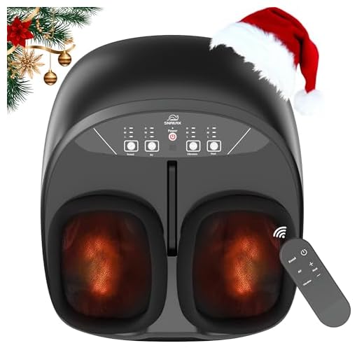 Snailax Shiatsu Foot Massager with Heat Kneading Vibration Compression, Electric Foot Massager Machine with Remote Control, Foot Warmer, Gifts for Mon Woman Dad Man, Size 13