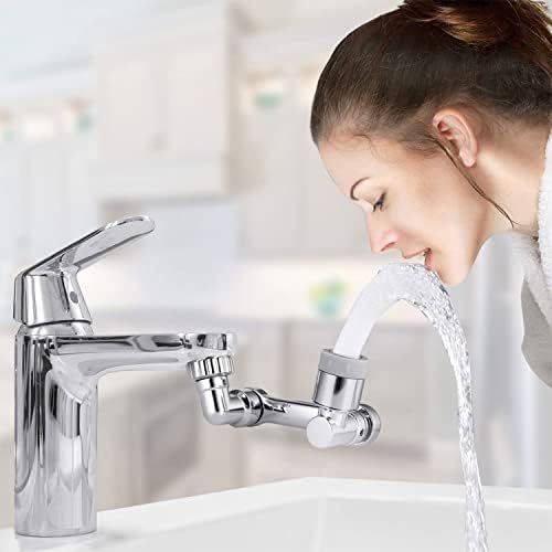 Universal 1080 Rotatable Faucet Aerator for Kitchen Sink - Swivel Faucet Aerator - Rotation Faucet Extender - Multifunctional Extension Faucet - Copper Faucet with Adjustable 2 Water Outlet Modes