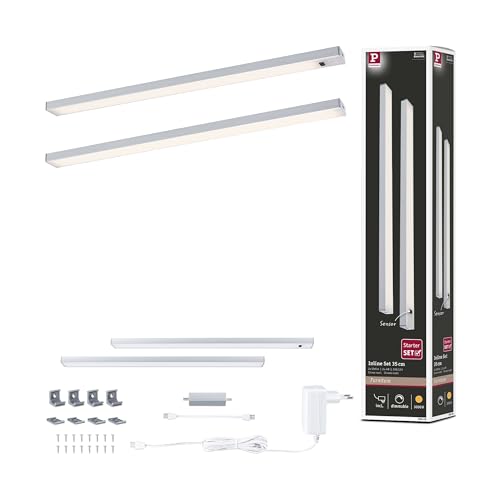 Paulmann 98608 LED sous-meubles Inline Kit de 2 2x4W 350x26 mm 2x350lm 24 V Chrome mat 3000 K gradable