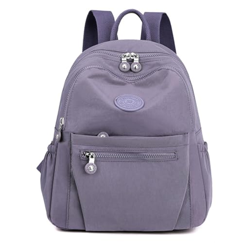 Image of Pealwel Mini Backpack Purse for Women,Small Nylon backpacks for Ladies Backpacks Women Anti Theft Travel Bag (Grey Purple)