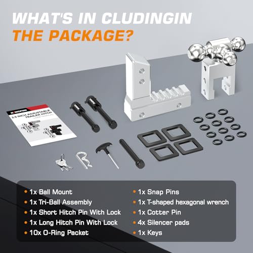Kingfun Adjustable Trailer Hitch- Drop Hitch 2.5 inch Receiver 6" Drop/Rise by Kingfun - Image 6