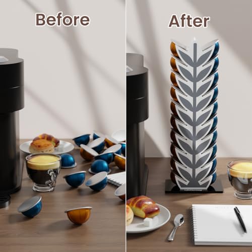 Image of Coffee Pod Holder Stand for Nespresso Vertuoline Capsules，20 Pods Organization Storage - Ideal for Small Kichen Counter and Coffee Bars
