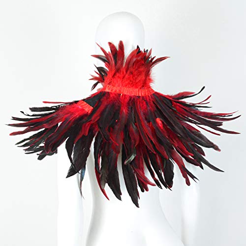 JEGERMIG Orange Feather Shrug Shawl Halloween Collar for Renaissance Ball Accessories by JEGERMIG - Used condition - Image 4