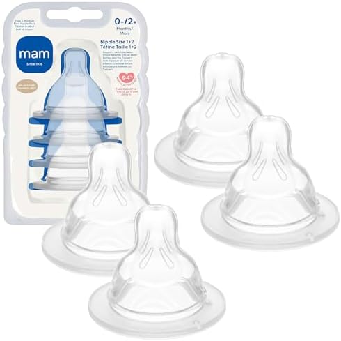 MAM Baby Bottle Anti Colic Nipple Mixed Flow 4 Pack fits All MAM Bottles