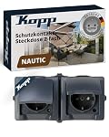 Kopp – Kopp NAUTIC 2-fach Schutzkontakt-Steckdose mit Klappdeckel i