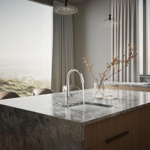 Image of KOHLER 22034-CP Simplice Single Handle Kitchen Bar Faucet, Prep Sink Faucet, Single Hole Installation, Polished Chrome