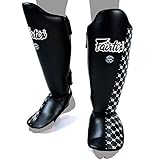 Fairtex SP5 Shin Guards Competition Thai Boxing Shin Pads Guards Muay Thai Kick Boxing MMA Protective (Black, X-Large)