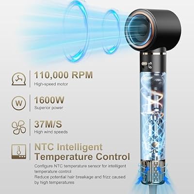 5 in 1 Hair Styler & Hair Dryer Brush, Upgrade Multi Blow Dryer Brush, Detachable Hot Air Brush Negative Ion Curling Brush Iron, Salon-Perfect Curls for All Hair Types