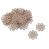 [ソゾミ株式会社] 「透円J」 100個入 透かしパーツ 台座 円形 J 花 透かし 小さめ 直径18mm 花座 透かし 丸 八弁花 ビジュー パーツ レジン マットゴールド
