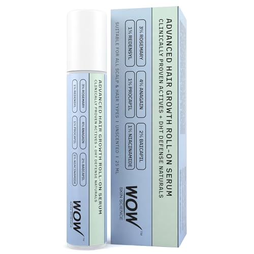 Image of WOW Skin Science Advanced Hair Growth Roll-On Serum | 4% Anagain, 3% Rosemary, 2% Batcapil, 1% Redensyl, Procapil & Niacinamide | DHT Defence | All Hair Types | 25ml