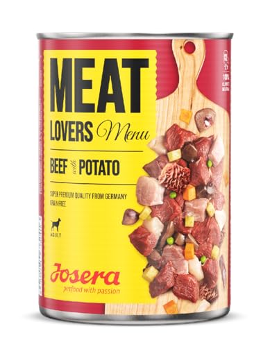 Josera Meat Lovers Menu Manzo con Patate, Cibo Umido per Cani, 6 x 800g