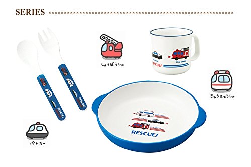 竹中 日本製 プレート レスキュー キッズ カレー・パスタ皿 はたらくくるま 17.319.53.7 T56404