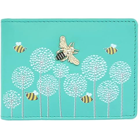 Mala Leather Moonflower Collection Travel/Card Holder RFID Blocking 660_56 Turquoise, One Size Cover