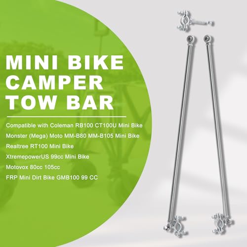 Oryxearth Bike Trailer Tow Rod for Camping Hauling, Portable Camper Tow Bar with Adjustable Angle & Quick Installation, Compatible with Monster (Mega) Moto MM-B80 MM-B105, FRP GMB100