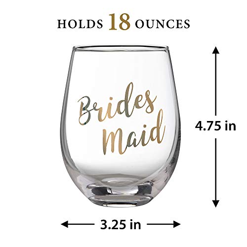 Lillian Rose Gold Bridesmaid Stemless Wine Glass #TOP2