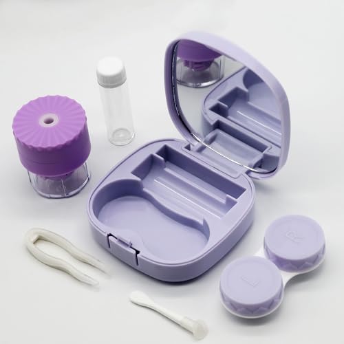 image for Vastsoon Contact Lens Case with Cleaner Washer, Travel Size Cute Color