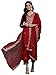 INDO ERA Women's Rayon Blend Embroidered Straight Inches Kurta With Pant with Dupatta Set (Red_KH9RD4697_Medium)