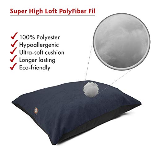 Image of Majestic Pet Rectangle Medium Dog Bed Washable - Non Slip Comfy Pet Bed - Dog Crate Bed Super Value Pillow Dog Bed - Dog Kennel Bed for Sleeping - Dog Bed Medium Breed 35 x 28 Inch - Villa Navy
