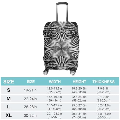 Travel Luggage Cover Elastic Suitcase Protector Anti-Scratch Washable Black And White Geometric Shape Art Luggage Sleeve Tsa Approved Carry on Covers Baggage Cover Fits 18-32 Inch Luggages2