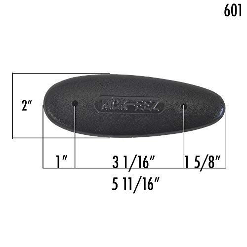 Kick-Eez® Grind To Fit Recoil Pad With Sorbothane®, Rocker, Screw-On Backing For Shotgun Or Rifle, Butt Stock Pads Shooting (1 7/8" X 5 1/4", Thickness 3/4" Tapered, Black) #TOP5
